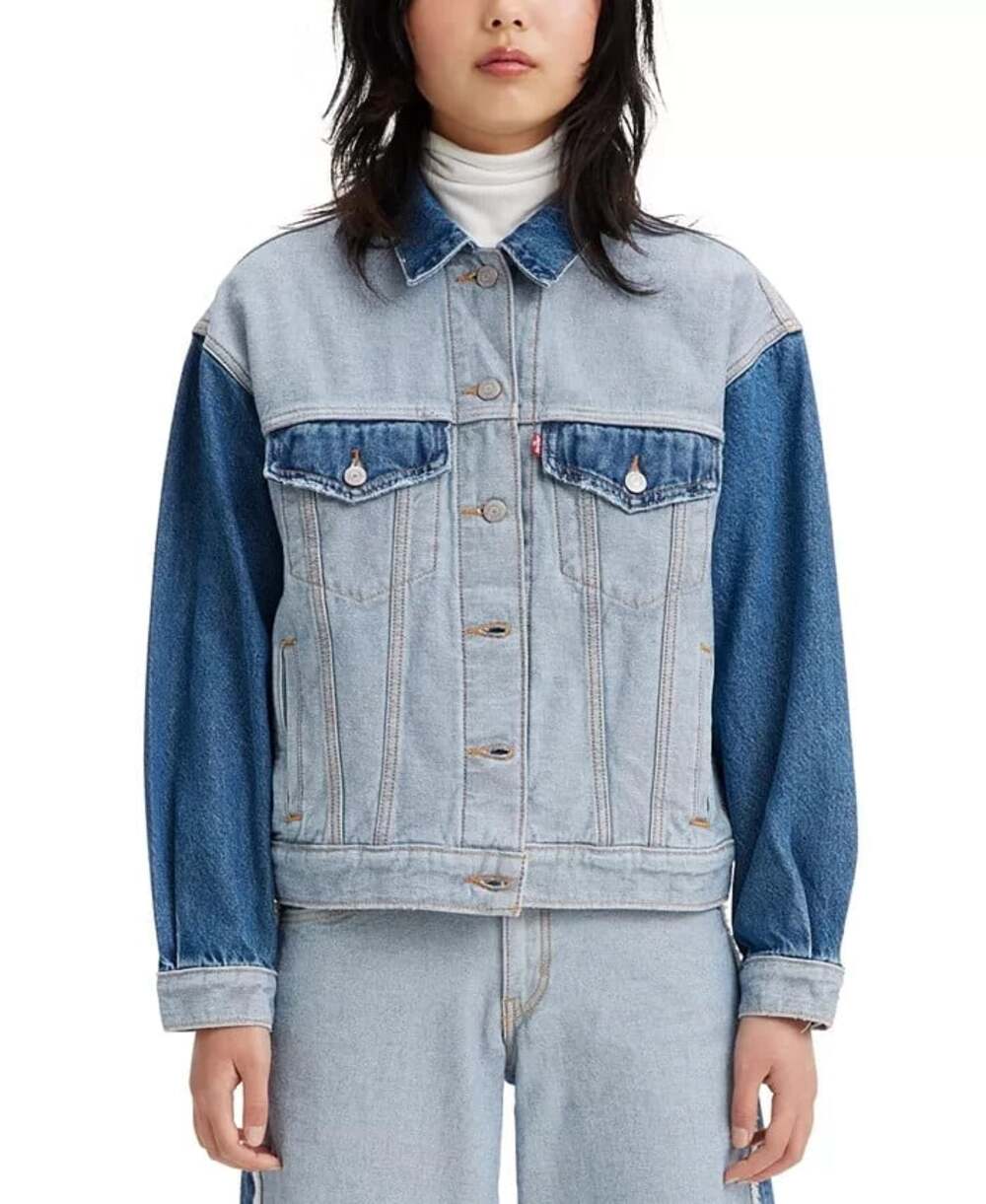 Levi’s Women's Size Small Inside Out 90’s Two Toned Denim Trucker Jean Jacket